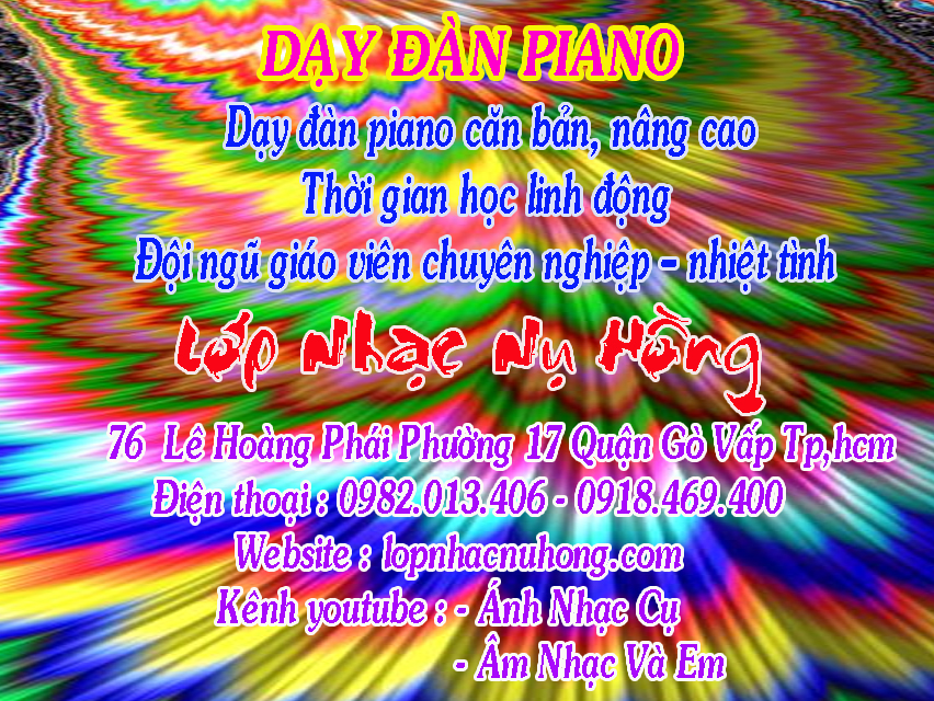 Nơi dạy đàn piano tại Gò Vấp – Liên hệ : 0982.013.406 