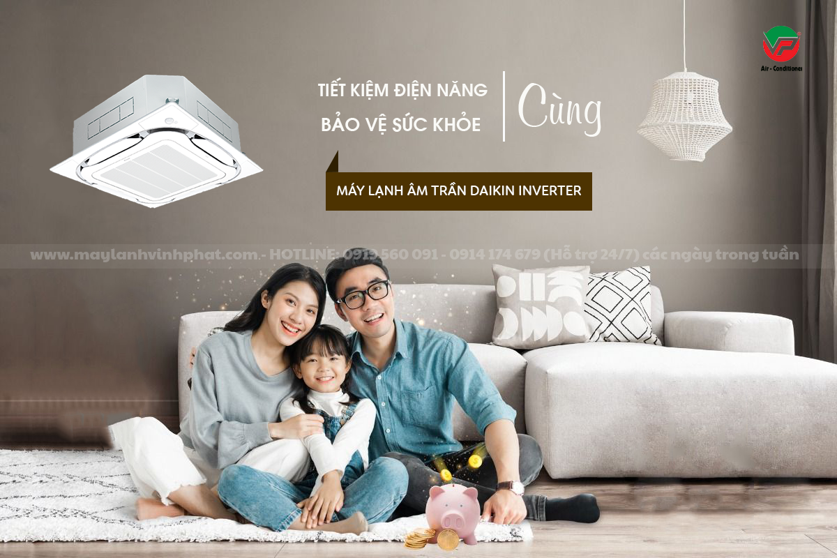 Sử dụng Điều hòa âm trần DAIKIN Inverter mang lại sự êm ái và độ bền