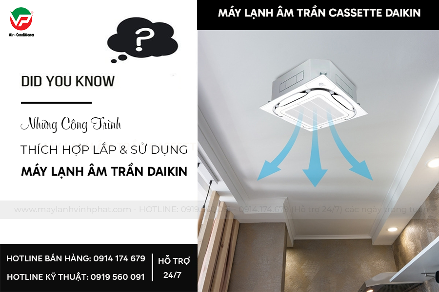 Nhà phân phối giá tốt, giá ưu đãi Điều hòa âm trần DAIKIN cho Nhà hàng/Khách sạn/TTTM 