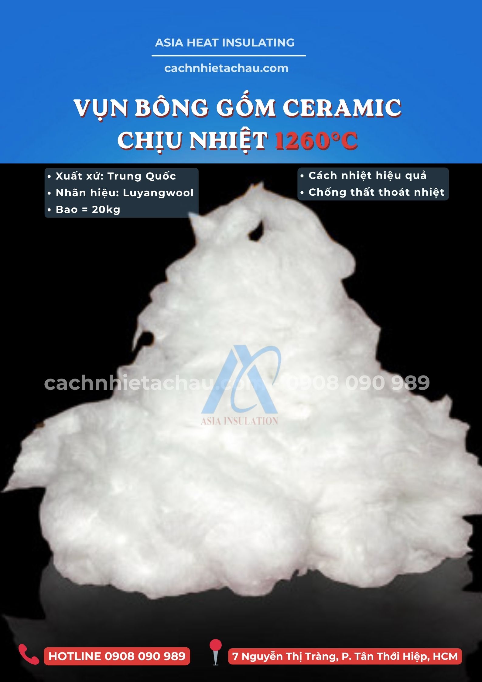 Vụn bông Ceramic cách nhiệt, chống cháy