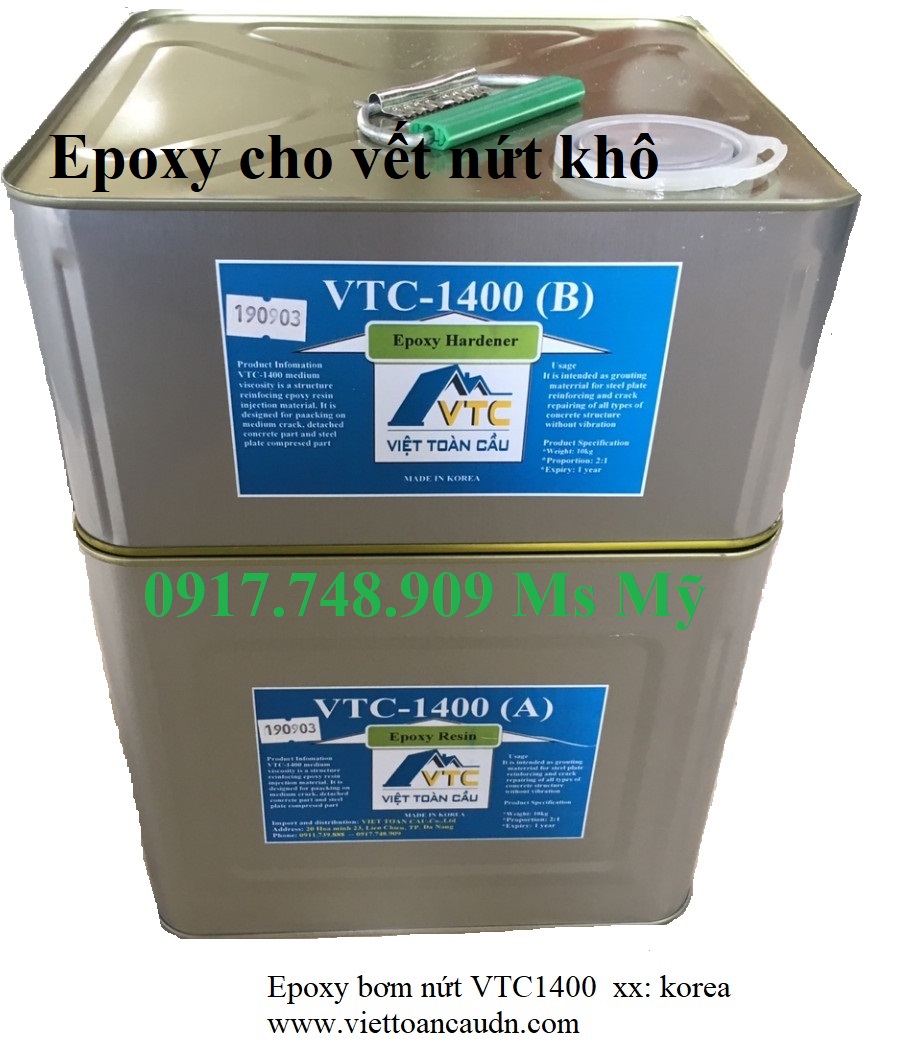 Epoxy chống nứt 1400, keo epoxy bơm vết nứt, keo chống nứt VTC-1400