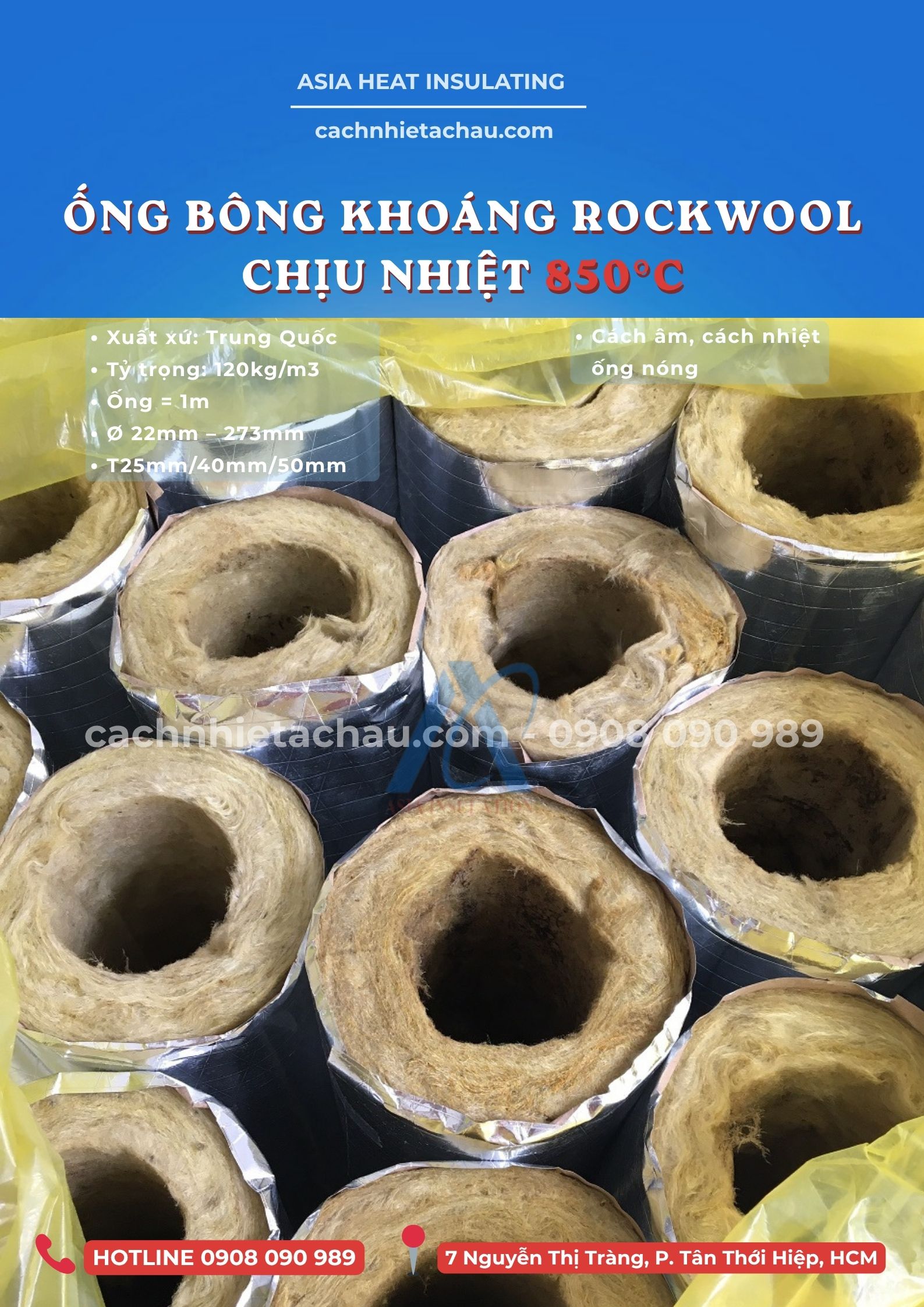 Bông khoáng cách nhiệt dạng ống