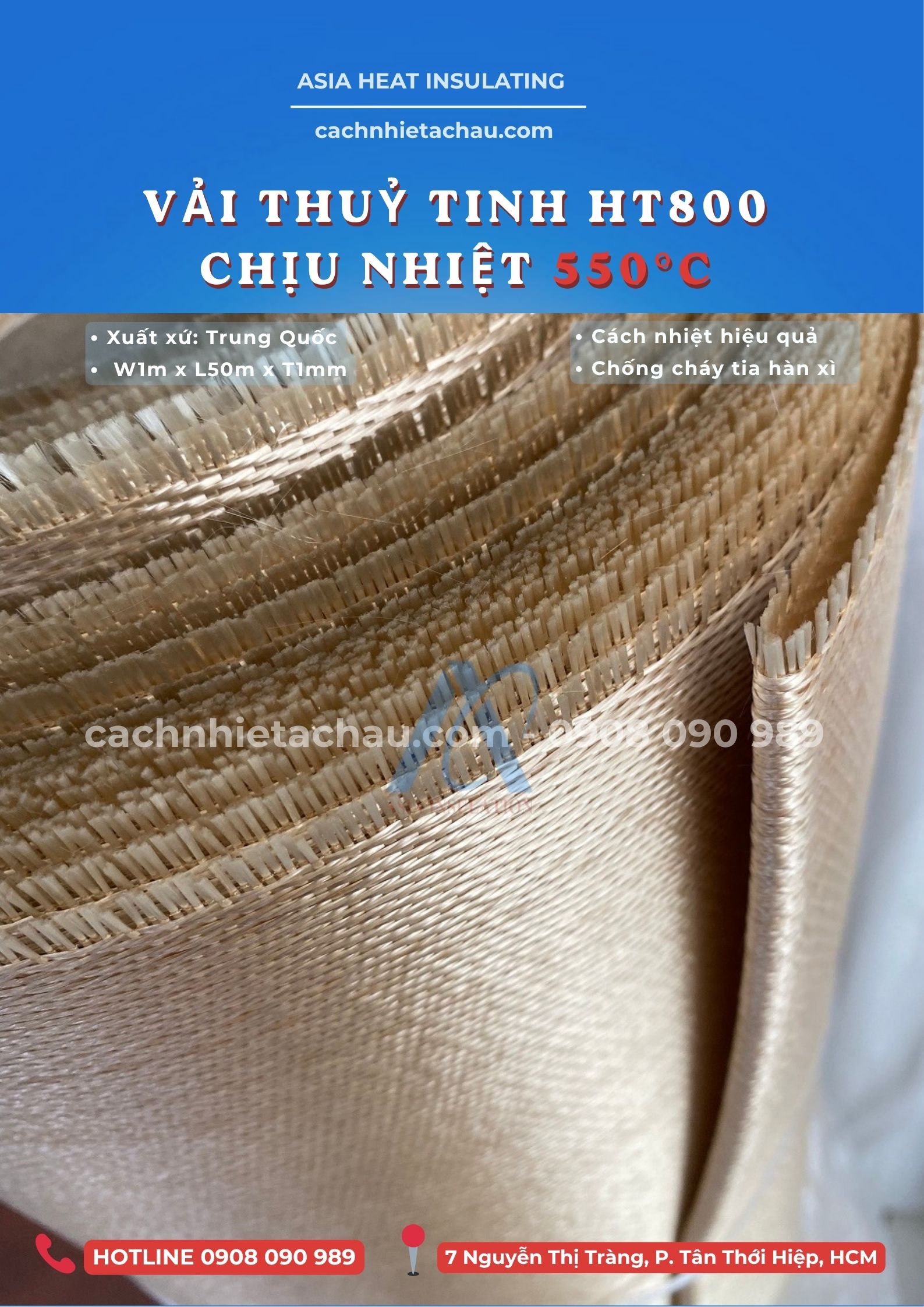 Vải thuỷ tinh HT800 - 550 độ C