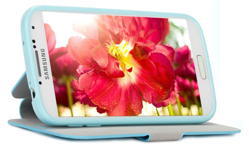 Ốp lưng Samsung i9500 Pisen Clever Cover mầu xanh