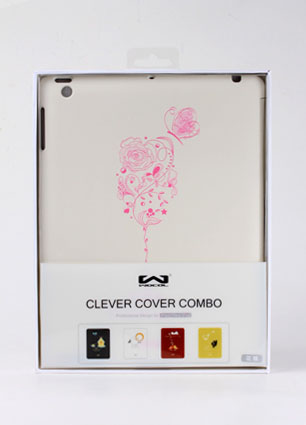 Ốp lưng Ipad 2/ New Ipad Clever Cover (Funny White Flower butterfly)