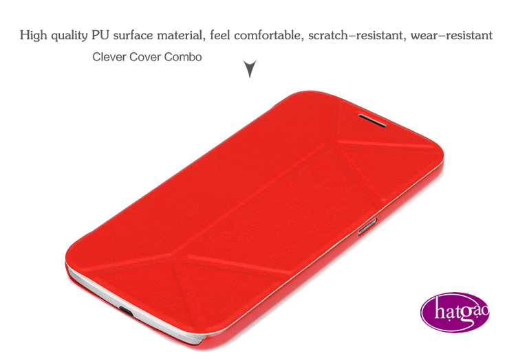 Ốp lưng Samsung Galaxy Mega i9200 Pisen Clever Cover mầu đỏ