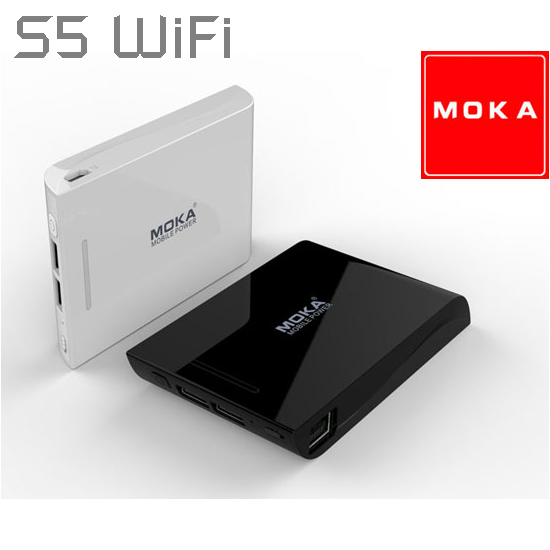 Sạc dự phòng Moka S5 12.500mAh WiFi 2 cổng USB(1A+2A)