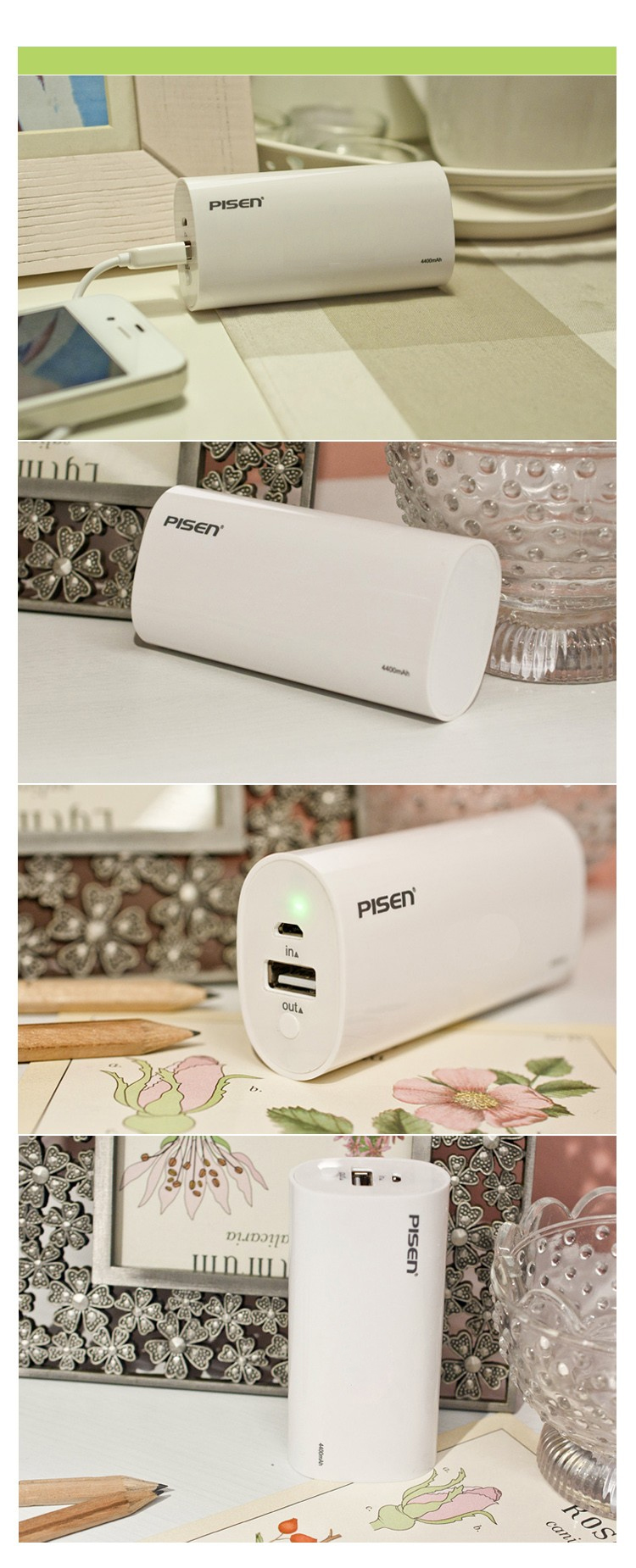 Sạc dự phòng Portable Power 4400mAh mầu trắng
