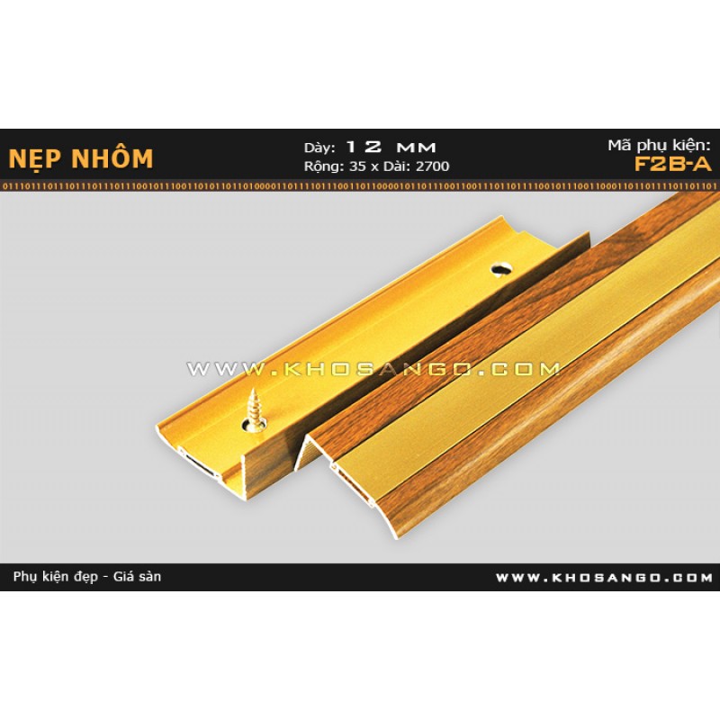 Nẹp kết thúc nhôm F2B-A - 12mm