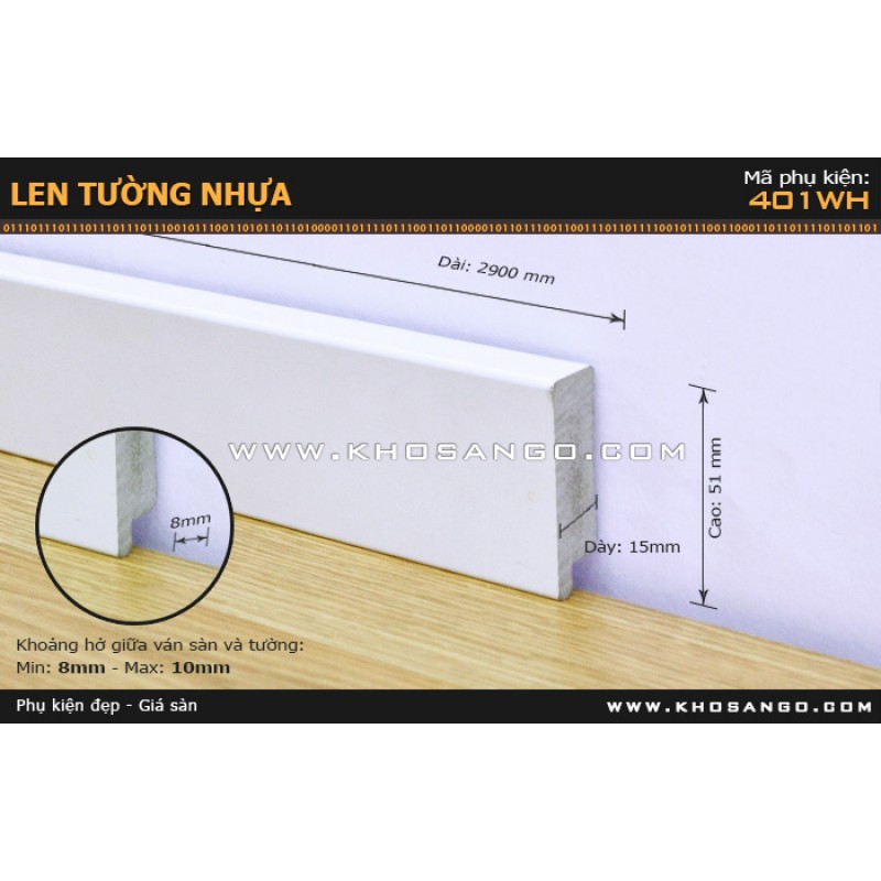 Len Tường Nhựa 401WH