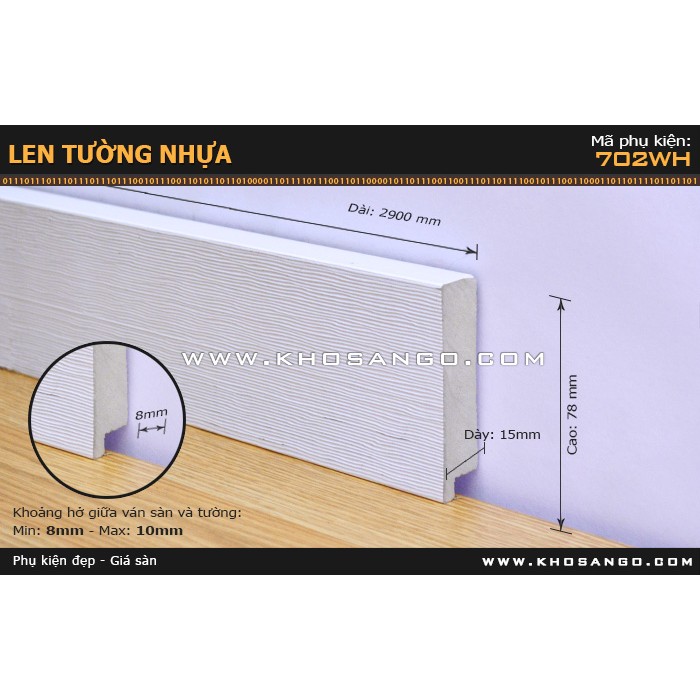 Len Tường nhựa 702WH