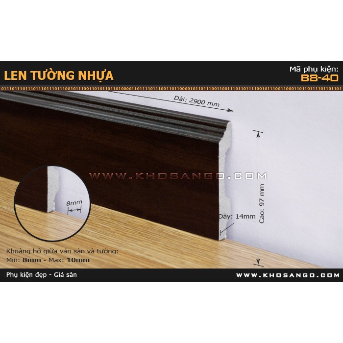 Len Tường nhựa B8-40