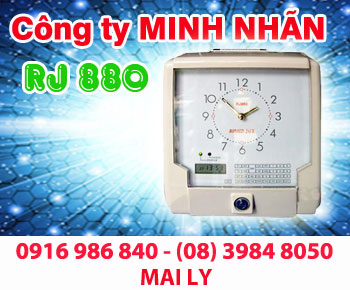 MÁY CHẤM CÔNG THẺ GIẤY RJ-880 giá cực rẻ, giao hàng và lắp đặt tại Bến Tre lh: 0916986840 gặp Ly