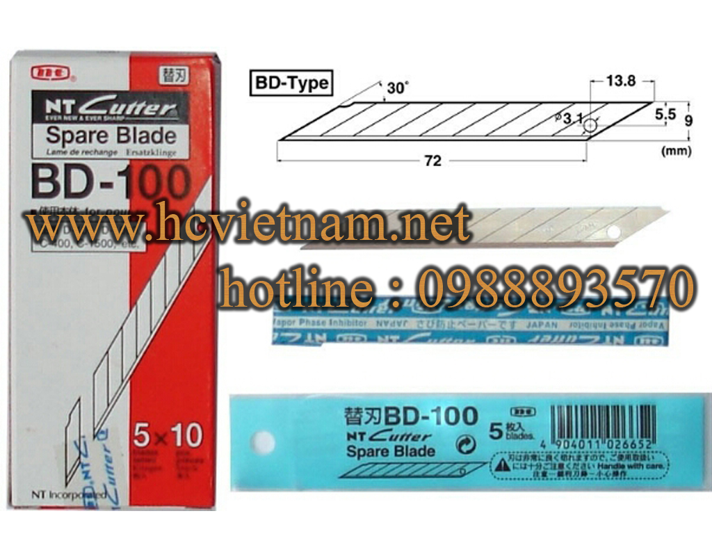 LƯỠI DAO BD-100 NT CUTTER - CÁN DAO BD 100 NT