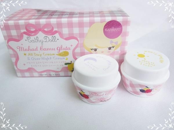 Combo kem dưỡng ngày - đêm Karmart Cathy Doll Mahad Camu Gluta All Day Cream UV Protect & Over Night Cream