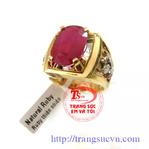 Nhẫn nam vàng 18k,nhẫn ruby,nhẫn đại bàng 