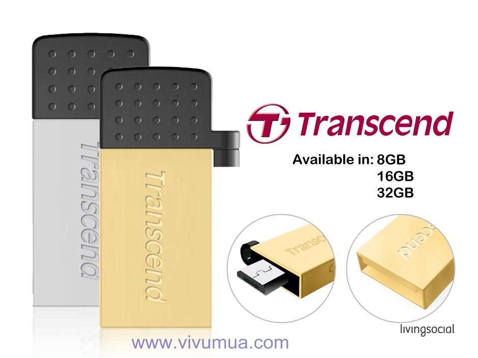 USB 32GB OTG Gold Transcend 2.0