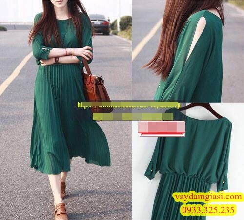 ĐẦM MAXI DẬP LY TAY LỬNG VA261