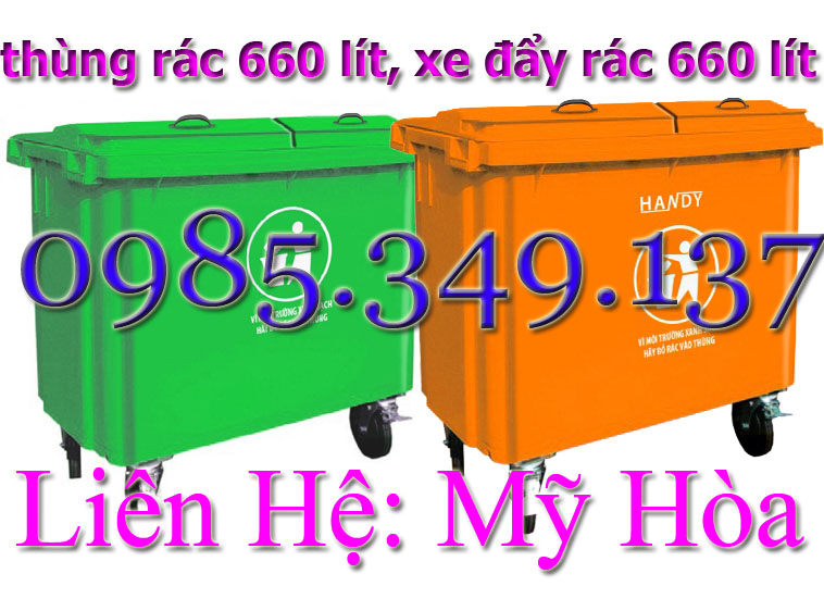 Thùng rác 660 lít, xe đẩy rác 660 lít,1100L LH 0985349137