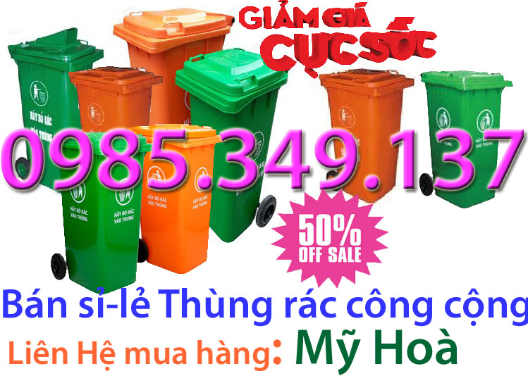 Bán thùng rác công cộng 120 lít, thùng rác nhựa 120 lít gọi 0985349137