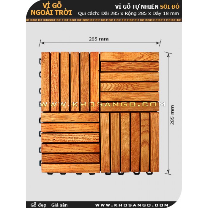 Vỉ Gỗ Tự Nhiên Sồi Đỏ