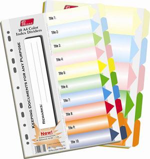 Phân trang giấy 10 màu PGrand