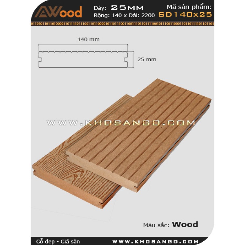 Sàn gỗ ngoài trời Awood SD 140x25