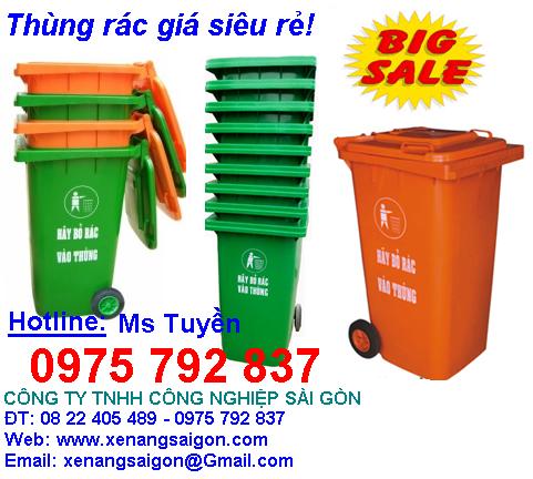 Thùng rác 120 lít, giá sỉ 