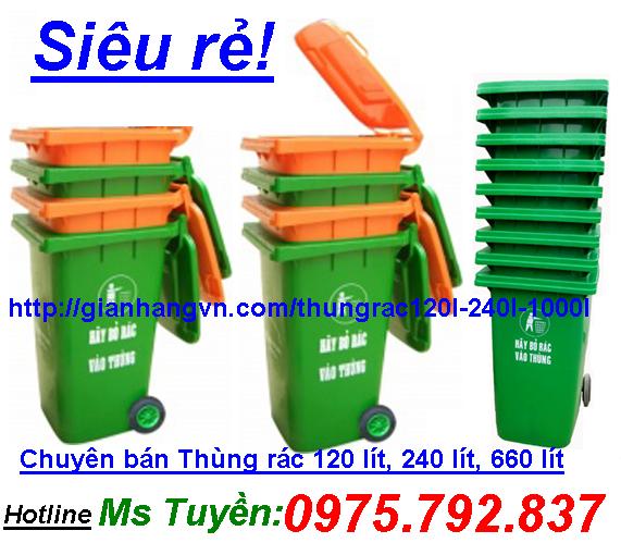 Thùng rác 240 lít giá sỉ 