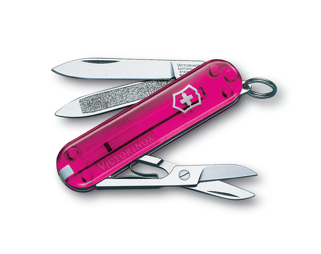 Dao đa năng Victorinox Classic hồng trong suốt