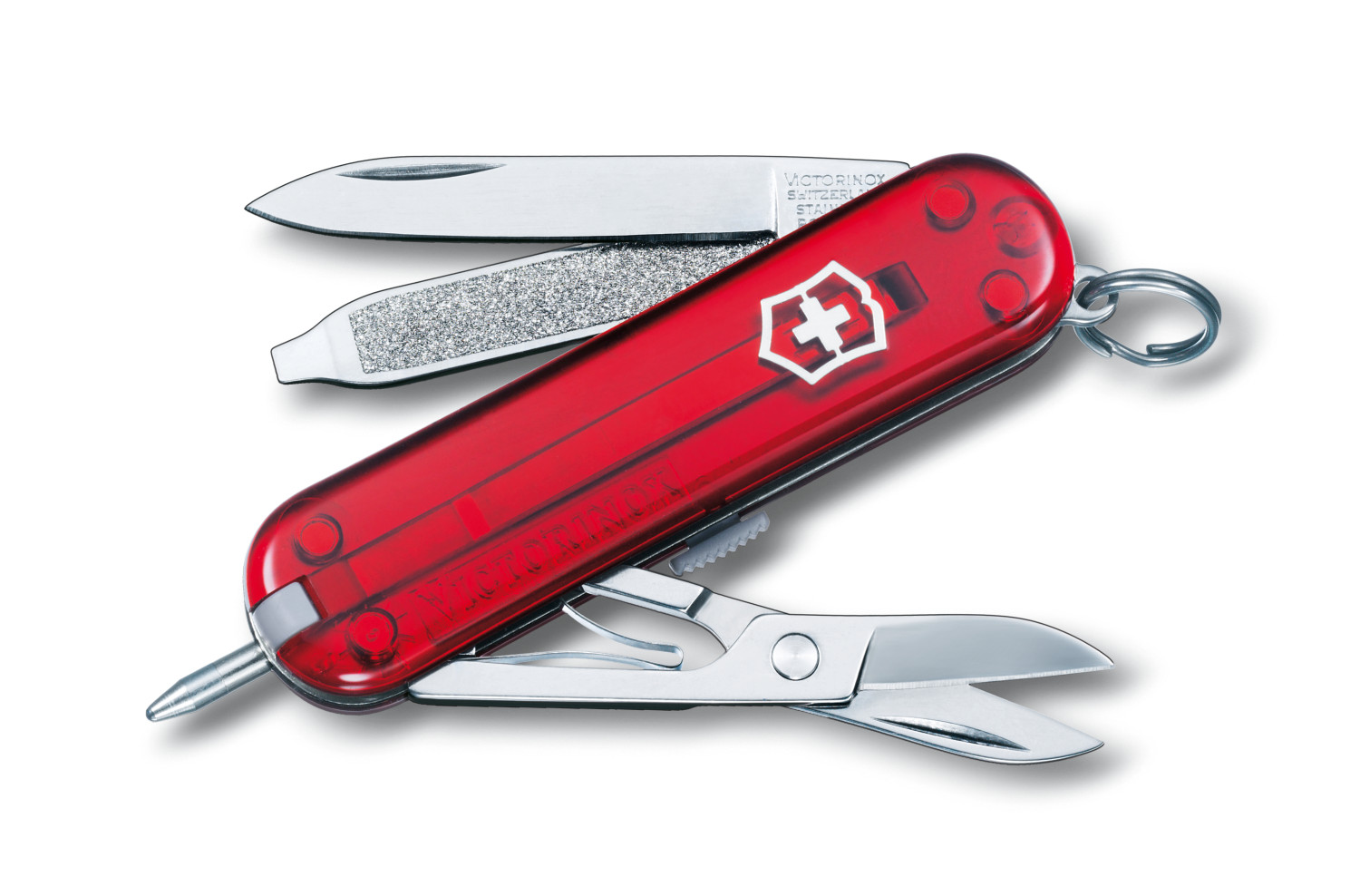 Dao đa năng Victorinox Signature đỏ trong suốt