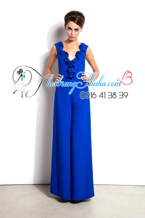 Jumpsuit Đồ Bay ống Rộng Cổ Nhún