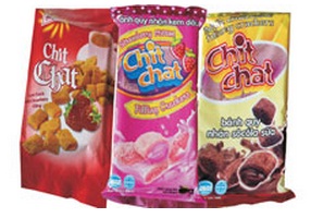 Bánh chít chát nhân socolar,dâu,dừa 50g