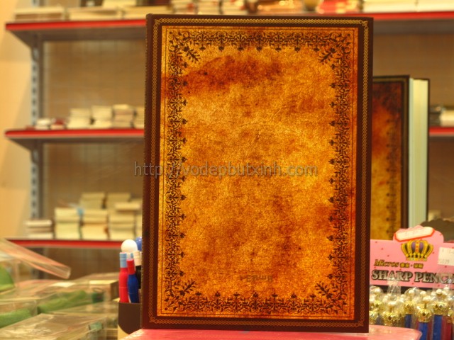 Sổ LENWA hoa văn cổ bìa vàng S0105 