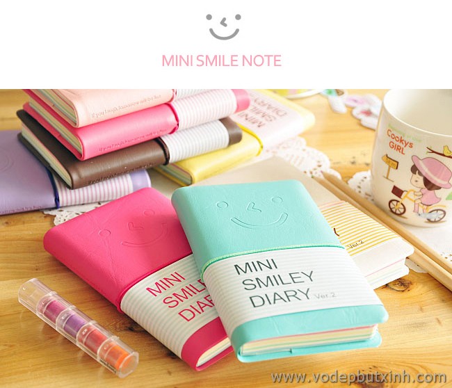 Sổ tay bìa da Mini Smiley S0176 110g