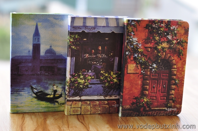 sổ ghi chép bìa vải phong cảnh lenwa S0350 140g