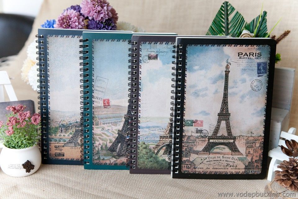 Sổ lò xo Paris Eiffel Sky A5 S0428 200g.