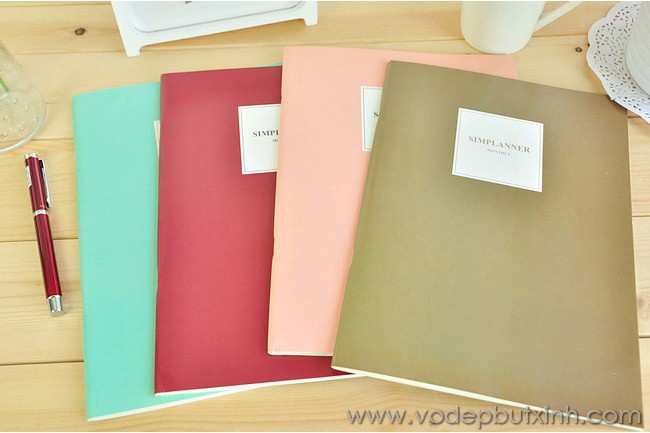 Vở thếp + lịch trình màu trơn Simplaner S0144