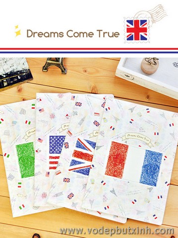  Vở thếp quốc kỳ Dreams come true S0233 130g