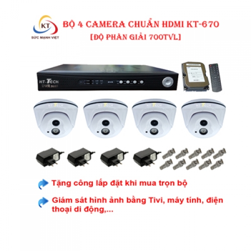 BỘ CAMERA KT-670 (700TVL)