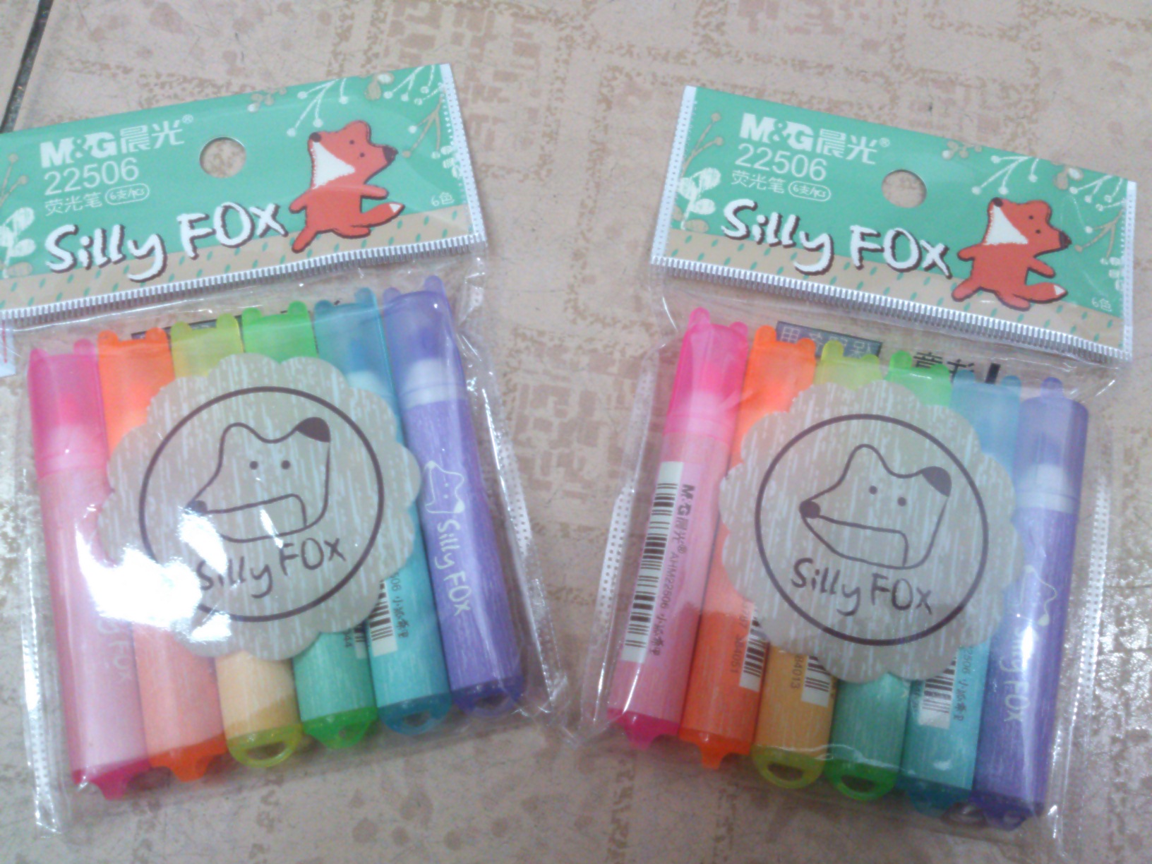 VĨ BÚT DẠ QUANG 6 MÀU M&G - SILLY FOX - 22506