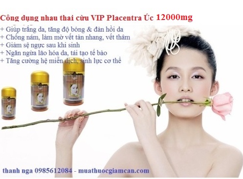 Nhau thai cừu VIP Placentra Essence of Baby Sheep 12000mg Úc: trị tàn nhang, nám, đẹp da cao cấp