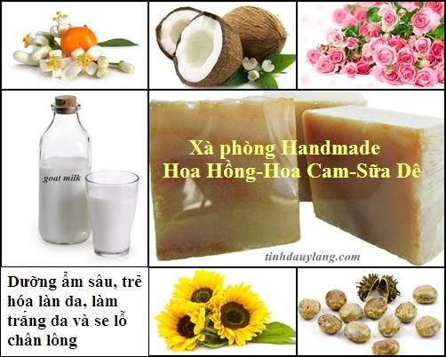 Xà phòng handmade Hoa hồng - Hoa cam