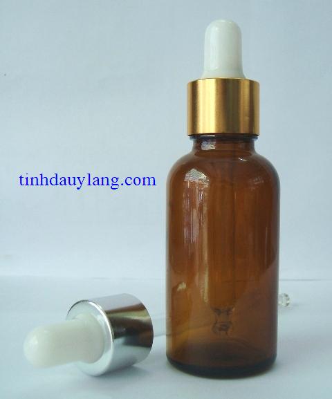 Vỏ chai đựng tinh dầu thủy tinh nâu 30ml nhỏ giọt