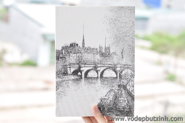 Sổ giấy vẽ phong cảnh châu âu vẽ chì Lenwa S0442 350g.