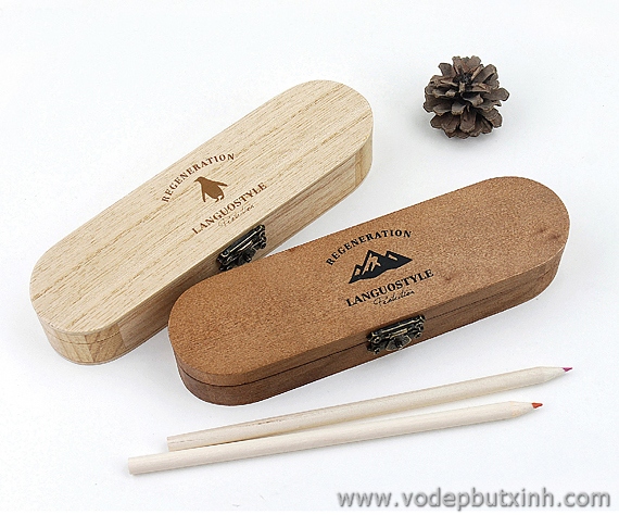 Hộp đựng bút gỗ languo K0957 60g.