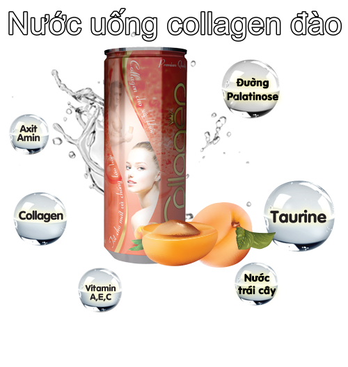 Nước uống collagen đào.