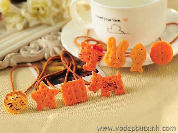 Dây buộc tóc hình bánh quy túi 12 chiếc K0996 60g.