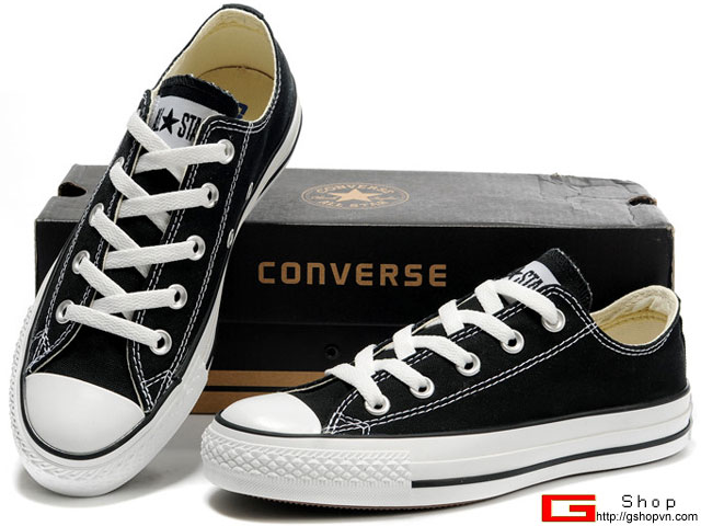 Giày Converse Vải Đen-cổ thấp