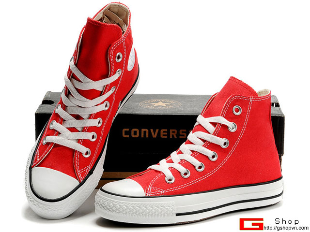 Giày Converse Vải Đỏ cổ cao